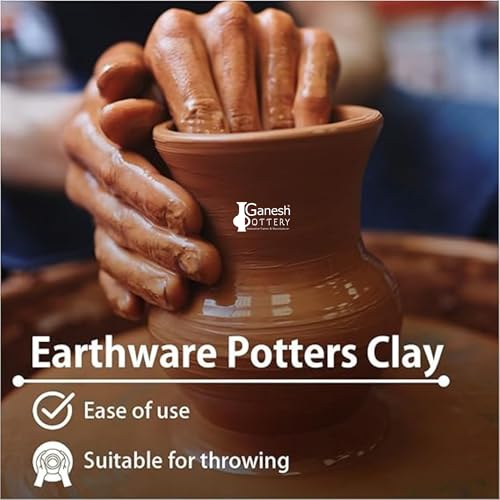 Image of Earthen Terracotta Ready to Use Natural Clay. Best for Sculpting, Pottery, Jewelry Making, Ecofriendly Ganesha Idol Making, Art and Craft Activities (4kg, Brown)