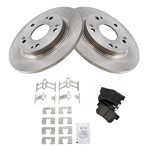 Image of TRQ Rear Brake Pad and Rotor Set Ceramic Solid Rotors | For 2011-2014 Honda CR-Z