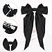 Ambesi Big Bow Hair Accessories 2pcs - Long Tail French Satin Silky Barrettes for Women and Girls, Black, Burgundy, Red Bows for Birthday, Party, Show, Christmas