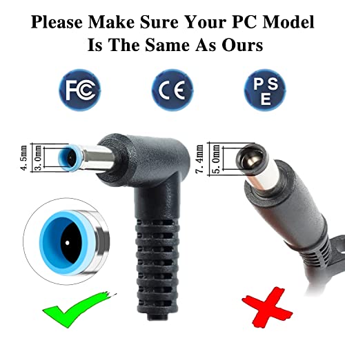 Dtk 19.5V 2.31A 45W Hp Ac Laptop Charger For Pavilion, Elitebook Folio, Hp Stream Adapter For Notebook Computer Pc Power Cord(Blue Tip : 4.5 X 3Mm) #TOP3