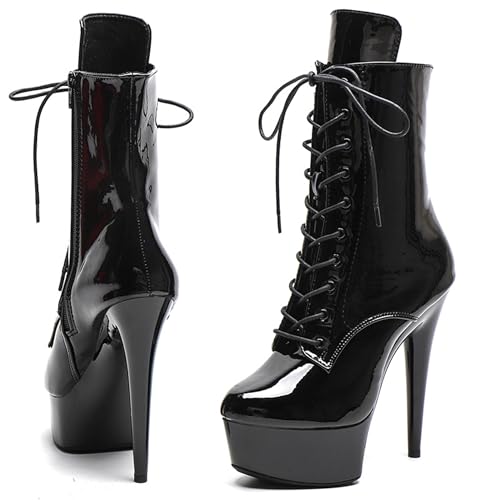 Image of WUXIN H&P 6 in Pole Dance Boot Shoes For Women,Exotic Stiletto Shoes Platform,Stiletto Platform Pole Dancing Ankle Boots Heels