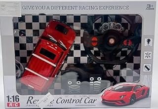 سيارة سباق كهربائية للأطفال من Next Store بجهاز تحكم عن بعد، مزودة بعجلة قيادة ودواسات، تصميم واقعي بمقياس 1:16، إضاءة أمامية، هدية للأولاد 3+