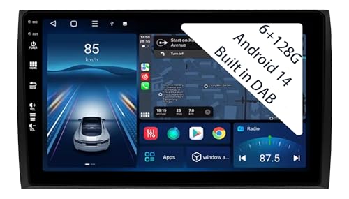 【6+128GB Dab Integrado】 Autorradio Android 15 de 9 Pulgadas Radio para Suzuki SX4 SX-4 2006-2013 Carplay Car Play inalámbrico Navi Pantalla Bluetooth Navegación Reproductor Estéreo Pantalla táctil