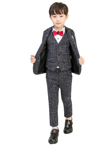 Costume trois pièces en tweed pour garçon cherchant une tenue de mariage