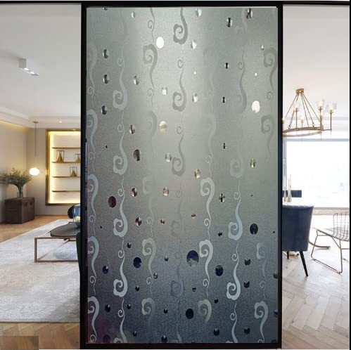 Image of SUNBIRD Window Privacy Film, Decorative Stained Glass Window Film, Frosted Window Tinting Film for Home, House Door Glass ('12 X 48' INCHES, SEA Horses)