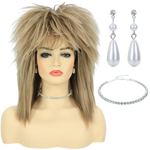 Bettecos 80s Womens Rock Diva Costume Wig