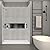 Transolid SWK603696-27 SaraMar 36-in X 60-in X 96-in Glue 3-Piece Shower Wall Kit, Grey Beach