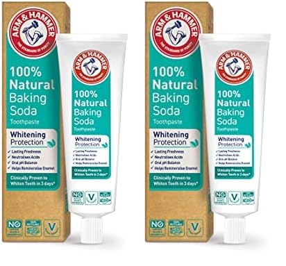 Arm & Hammer 100% Natural Baking Soda Whitening Protection Toothpaste, 75ml (Pack of 2)