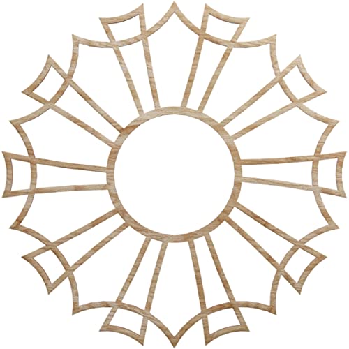 Image of Ekena Millwork 24 inchOD x 8 1 /2 inchID x 3 /8 inchT Augustus Wood Fretwork Pierced Ceiling Medallion, Red Oak