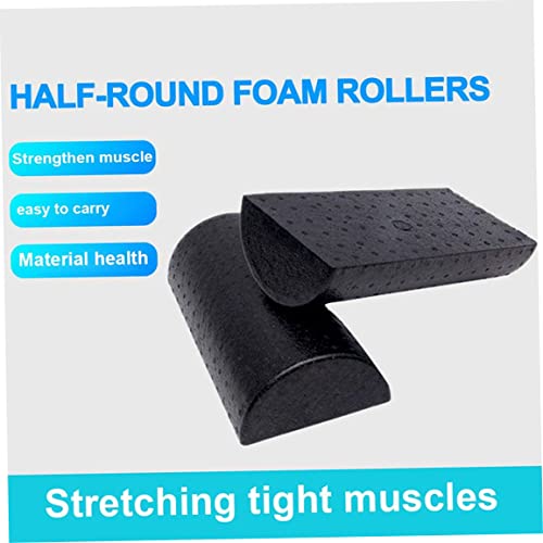 Rodillo de espuma fitness Yoga Rodillo de espuma medio redondo Masajeador muscular Rodillo para casa gimnasio 11.85x5.91x2.95in (30cm) Negro miniatura 6