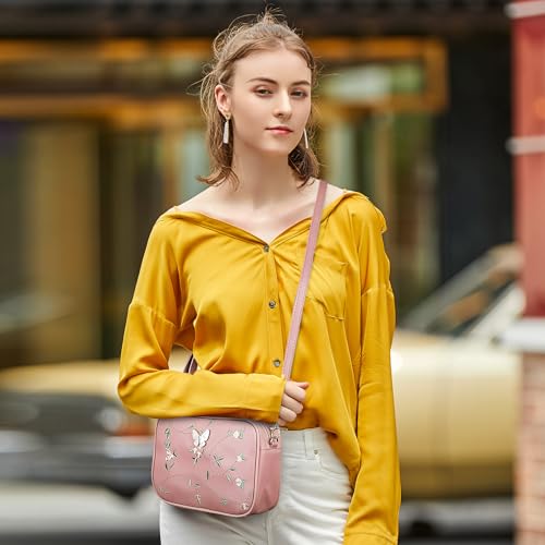 Small Crossbody Bag, Crossbody Bag Sling Purse for Women with Detachable Shoulder Strap and Embroidery Pattern 5