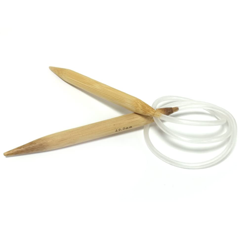 Natural Bamboo 12mm Circular Knitting Needle 80cm Length