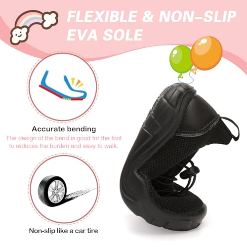 Scurtain Toddler Shoes Boys Girls Tennis Shoes Kids Barefoot Shoes Slip on Sneakers Breathable Walking Running Shoes4