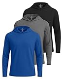 Real Essentials 3 Pack: Men's Dry Fit Wicking Long Sleeve Fishing Active Hoodie Pullover Sweatshirt (Big & Tall)-Set 7, L