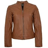 Mauritius   Damen Echtleder Lederjacke Lammnappa cognac