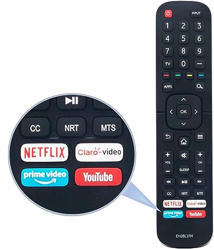Lista de Mandos a distancia Top 10. 45 Mando a distancia universal para todos los controles remotos Hisense TV, mando a distancia de repuesto EN2BL27H para Hisense 4K UHD Android Smart TV con Netflix, Prime Video,...