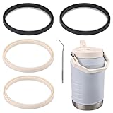 Replacement Gasket Rings Compatible with Stanley IceFlow，4 Pack Suitable for Stanley IceFlow 40oz/64 oz/90oz Replacement Cover Sealing Gasket (4, Beige Black)