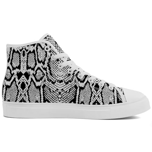Snake High Top Shoes High Top Canvas Sneakers Lace Up Casual Shoes for Women Men2