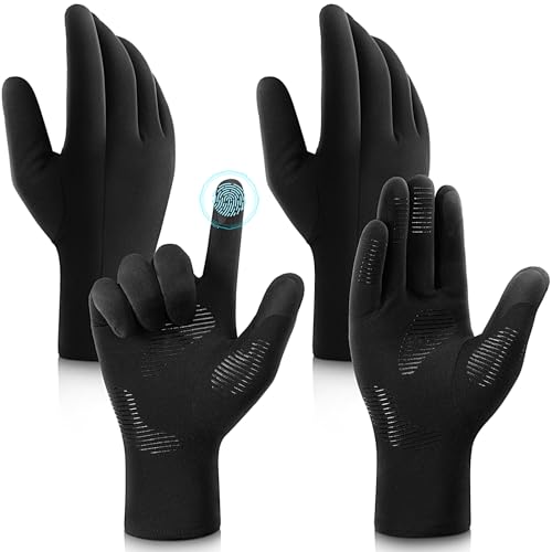 Gants d'hiver homme tactiles pour le cyclisme et la course à pied | Lot de 2 paires Liitrsh