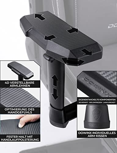 Sedia da ufficio da gaming, in tessuto, ergonomica, con funzione di massaggio, poggiatesta, cuscino lombare e poggiapiedi, bianco e nero - Sedia gaming - Immagine 4