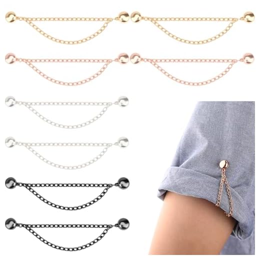 8 Pcs Magnetic Clothing Clips with Chain Multi-Function Hijab Magnets Button for T Shirt Women Clothes Cinch Clip Pant Cuff Hems