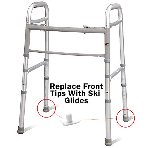 Carex Walker Glides - Universal Walker Skis Glides - Skis For Walkers, Fits Most Walkers, Includes 1 Pair(2 Glides), 1 1/8 Inch #TOP3