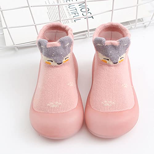 Unisex Baby Boys Girls Sneaker Baby Dispensing Non Slip Socks Toddler Socks with Pinch Ankles Baby (Pink, 8.5 Toddler)3