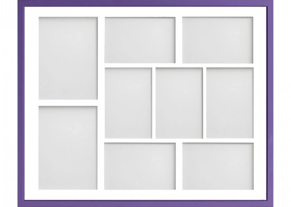 Frame Company Drayton Multi Aperture Photo Frame, Purple, 20x16 for 6x4 inch (x7) 7x5 inch (x2)