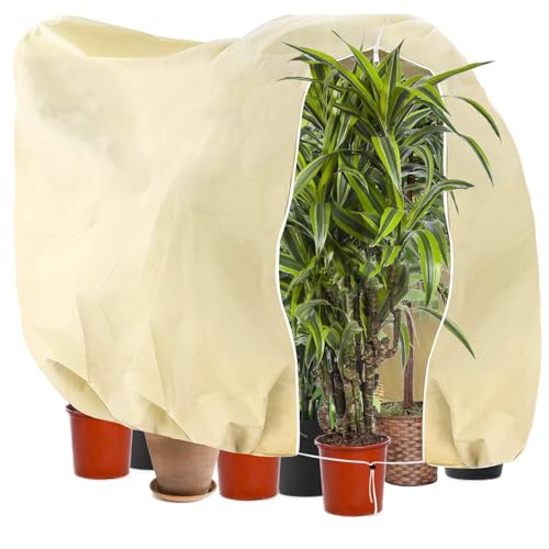 sukudon Winterschutz für Pflanzen，200 x 240cm Pflanzenschutz Winter Zelt ，für Winterschutz für Kübelpflanzen，Pflanzen Winterschutz Draußen，mit Reißverschluss und Zugband，Atmungsaktiv - Reißfest