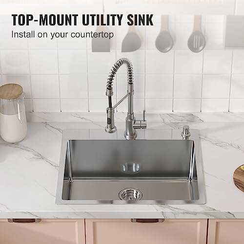 Vevor 25 INCH DROP-IN SINK Kitchen Sink, 304 Stainless Steel Drop-In Sinks thumb #3