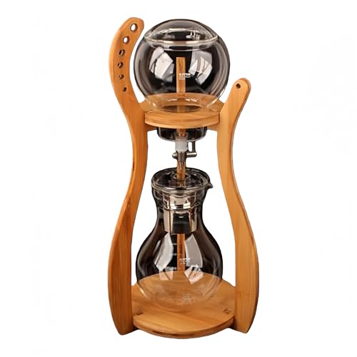 VGVGドリップコーヒーメーカー、手作り、ポータブルコーヒーマシン水出しコーヒーボトル 、800ml、木製、フィルター、耐熱、水出し、ポータブル、組み立て簡単 (ナチュラル)