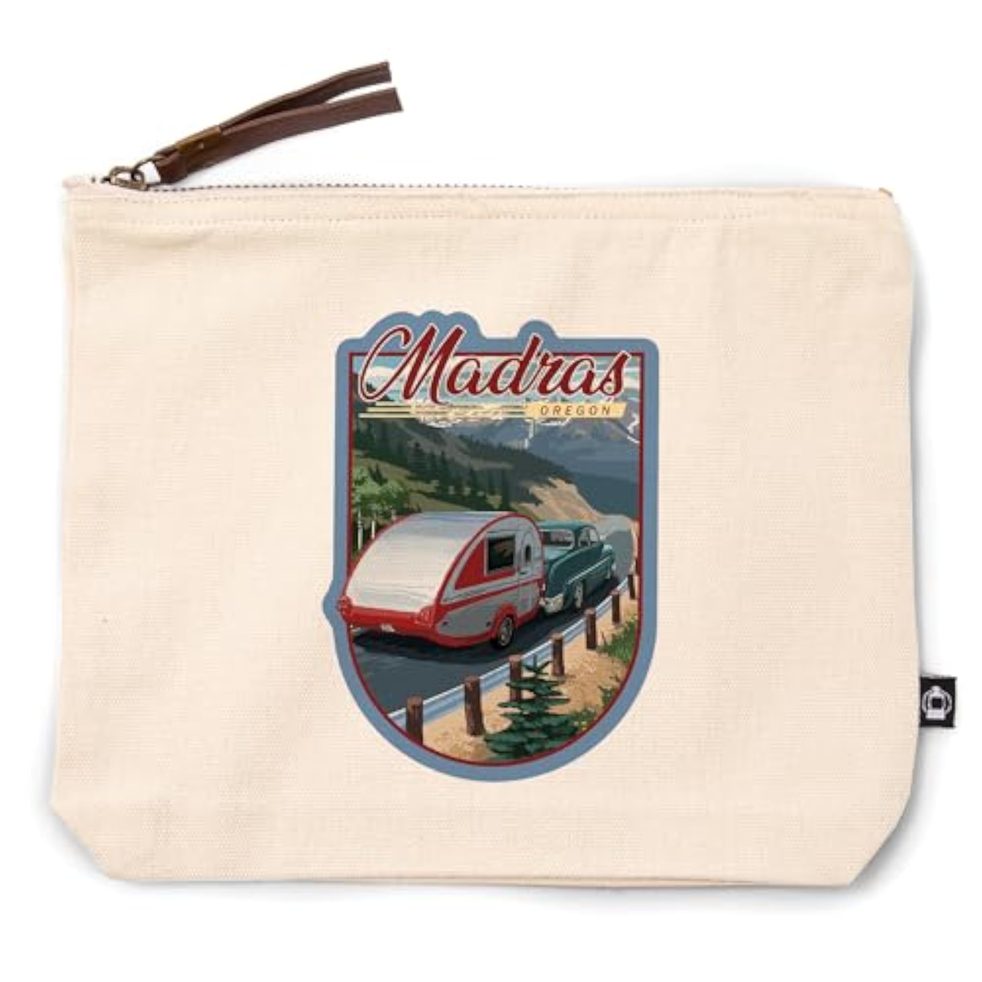 Retro Camper 100% Cotton Canvas Travel Accessory Bag