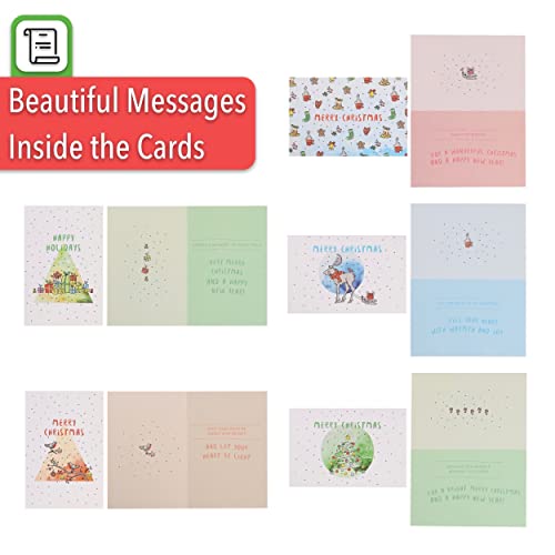 Mpfy- Holiday Cards, Christmas Cards, Pack Of 30 With Envelope, Message Inside, 5 Unique Design, Christmas Cards Boxed, Christmas Card, Holiday Cards Bulk, Greeting Cards, Mother's Day Gift #TOP3