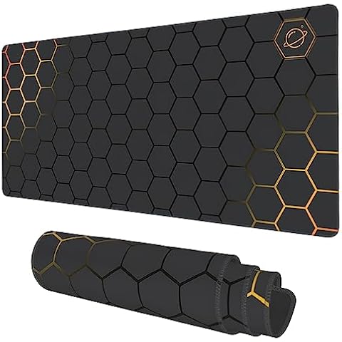 KOAIWPAE Large Black Gold Gaming Mouse Pad Cover