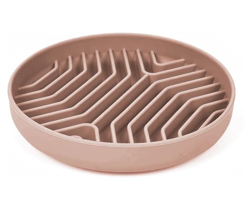 Slow Feeder Dog Bowls Anti-Choking Puzzle Pet Food Non-Slip Dog Feeding Slow Down Pet Eating Speed for All Breeds Pets,Dishwasher & Microwave Safe (Labyrinth Pattern-Pink)
