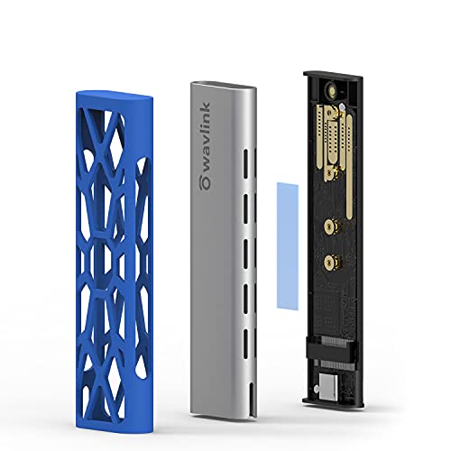 WAVLINK M.2 SATA SSD Enclosure,NGFF to USB C Gen 2 10Gbps (B Key,B+M Key) Hard Drive Caddy Aluminum External Case for 2230 2242 2260 2280,Support UASP(Included Both USB C and USB 3.0 Cables)
