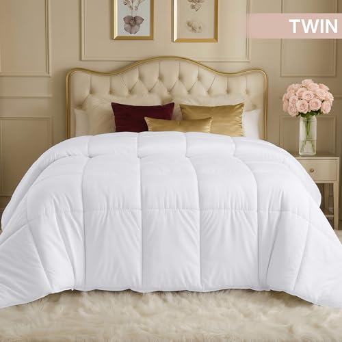 Image of Utopia Bedding Comforter Twin Size 64 x 88 Inches, All Season Duvet Insert, Down Alternative Box Stitched Bed Comforter with Corner Tabs, Machine Washable (Pack of 3)