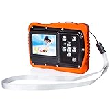 Underwater Camera for Kids, FLAGPOWER 12MP HD Waterproof Digital Camera, 2.0 Inch LCD Display 4X Digital Zoom 5MP CMOS Sensor with 16G Memory Card Flash