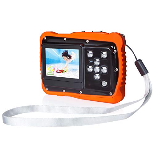 Underwater Camera for Kids, FLAGPOWER 12MP HD Waterproof Digital Camera, 2.0 Inch LCD Display 4X Digital Zoom 5MP CMOS Sensor with 16G Memory Card Flash