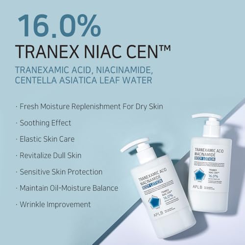 APLB Tranexamic Acid Niacinamide Body Lotion | TRANEX NIAC CEN™ 16.0% 10.14 FL.OZ/Korean Skincare, Long lasting hydration, Blemish Care, Helps with skin discoloration