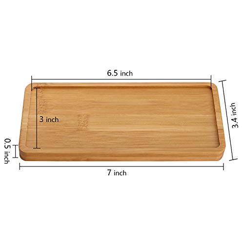 Yarlung 10 Pack Rectanglar Small Bamboo Saucers, 7X3.4 Inches Planter Flower Pot Drainage Trays For Succulent, Cactus, Small Indoor Plants, Living Room, Balcony, Home Decor #TOP1