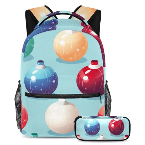 Sac à dos avec trousse Art Colors Bowling Pins grand cartable scolaire enfant