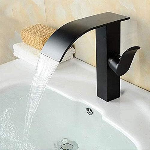 Robinet cascade en laiton noir mat pour une salle de bain moderne chic