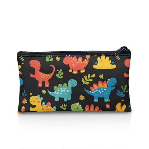 Image of Dinosaur Pencil Case for Boys Cool Pen Organizer with Zipper Big Capacity School Pencil Box Preschool Toddlers Black Pen Pouch Toddlers