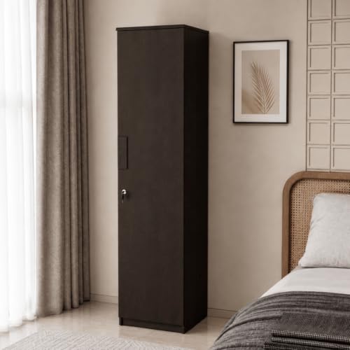 Image of COUCH CULTURE Adona Engineered Wood Wardrobe for Clothes with 1 Door | Storage Organizer | Storage Cabinet for Kitchen | Multipurpose Almirah for Bedroom, Living Room | 1 Year Warranty - Wenge