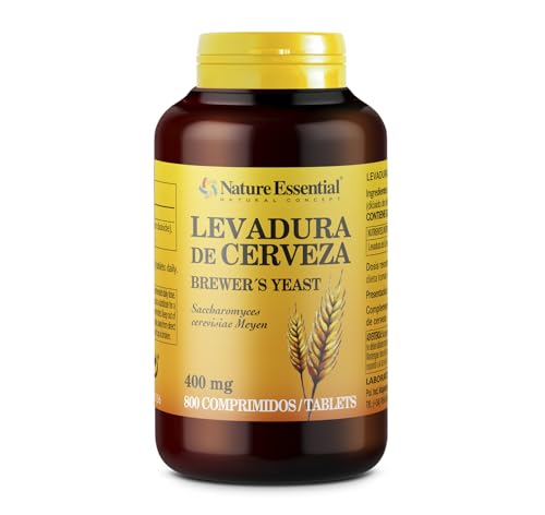 Nature Essential | Levadura de Cerveza 400 mg | 800 Comprimidos | Proteínas y Vitamina B | Cuidado de Uñas, Piel y Cabello