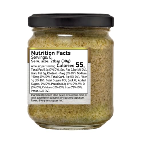 ILIADA Green Olive Spread with Green Hot Peppers | Authentic Greek Tapenade with Extra Virgin Olive Oil & Spices | 175 gr - Thumbnail 2