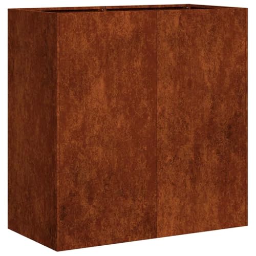 vidaXL Pflanzkübel Rostig 80x40x80 cm Wetterfester Stahl, Pflanzschale, Garten-Garten-Pflanzkübel, Outdoor-Pflanzgefäß, Hochbeet, Pflanzgefäß