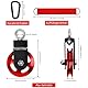 DOBVDLA Alu Umlenkrolle 90mm, Seilrolle Fitness mit U Haltebügel, Block Umlenkrollen für Stelseile DIY Gym Fitnessgeräte, Kabelmaschine Drahtseilrolle mit Karabinerhaken Verbindungsgurt, Rote