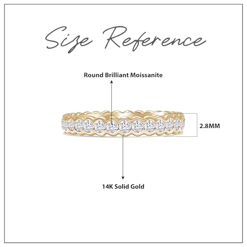 1 Carat Round Cut Lab Created Moissanite Full Eternity Stackable Wedding Band Ring For Women In 10K Or 14K Solid Gold (VVS1 Clarity, 1.00 Cttw)3